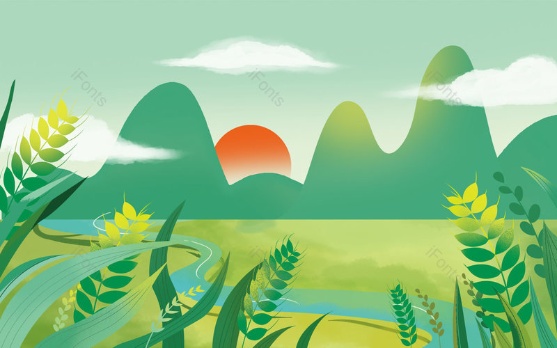 二十四节气之芒种小清新背景图  ,插画/手绘图,插画/手绘图库,插画/手绘图下载,插画/手绘